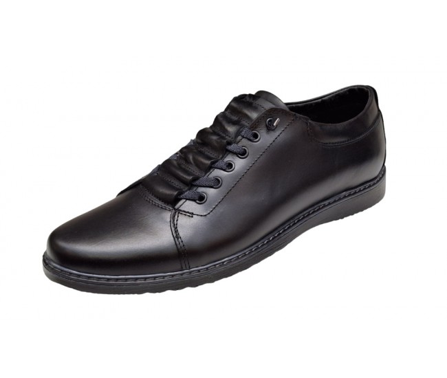 Pantofi barbati sport, casual din piele naturala, Negru - GKRSPORTN