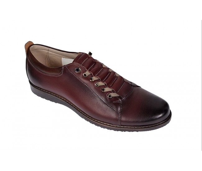 Pantofi barbati casual din piele naturala Bordeaux - GKRSPORTVIS