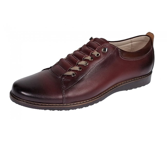 Pantofi barbati casual din piele naturala Bordeaux - GKRSPORTVIS