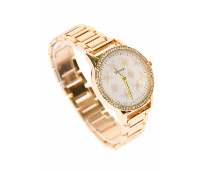 Ceas Dama casual, cu pietricele, GENEVA, auriu, quartz - GNVGOLD