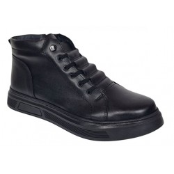 Ghete barbati casual din piele naturala maro cu fermoar imblanite GS2021GM