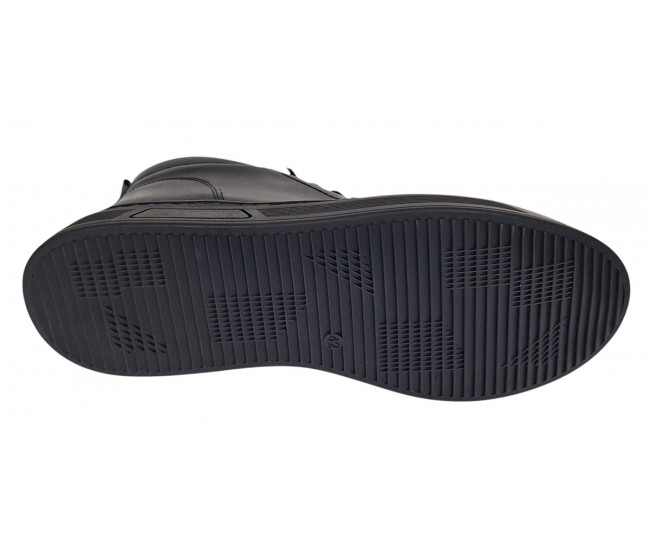 Ghete barbati casual negre din piele naturala imblanite cu fermoar GS2021GN