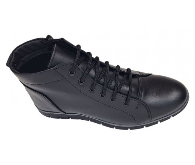 Ghete barbatesti casual din piele naturala cun siret si fermoar GS2021SIRN