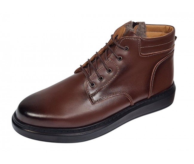 Ghete barbati din piele naturala imblanite culoare maro GSSPORT23M