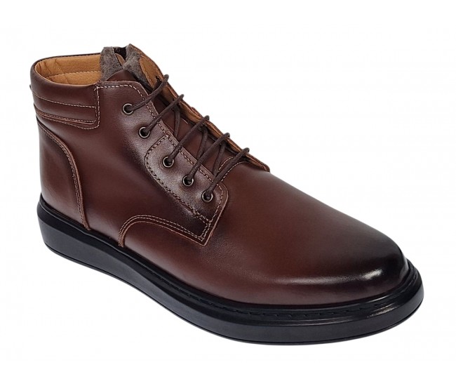 Ghete barbati din piele naturala imblanite culoare maro GSSPORT23M