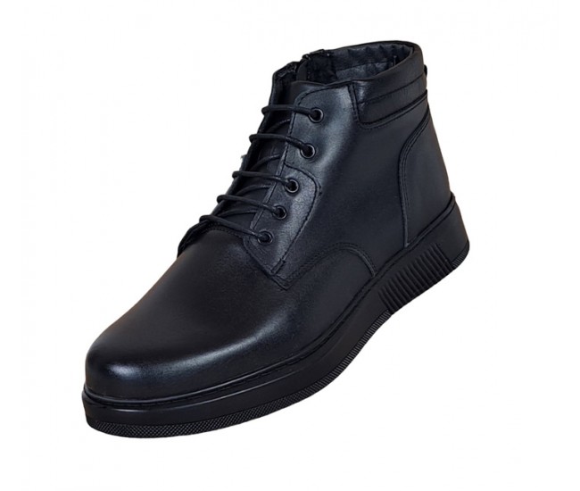 Ghete barbati din piele naturala imblanite culoare neagra GSSPORT23N