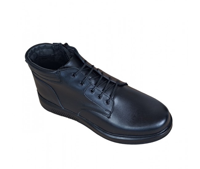 Ghete barbati din piele naturala imblanite culoare neagra GSSPORT23N