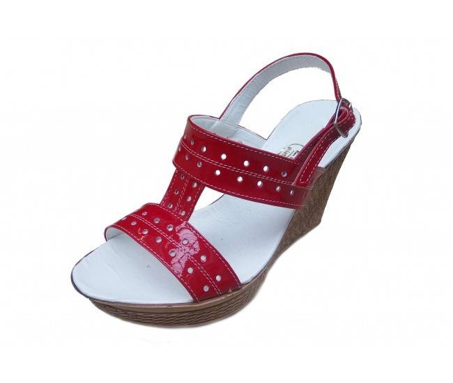 roller Many Comparable Sandale dama rosii din piele naturala cu platforma de 8cm S46ROSULAC -  BravoShop.ro