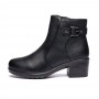 Ghete dama din piele naturala cu fermoar imblanite Negru  JF-50