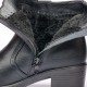 Ghete dama din piele eco cu fermoar imblanite Negru  JF-51N