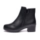 Ghete dama din piele eco cu fermoar imblanite Negru  JF-51N