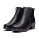 Ghete dama din piele eco cu fermoar imblanite Negru  JF-51N