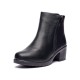 Ghete dama din piele eco cu fermoar imblanite Negru  JF-51N