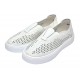 Pantofi dama casual din piele naturala cu perforatii - Ama Alb GSK7054A