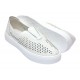 Pantofi dama casual din piele naturala cu perforatii - Ama Alb GSK7054A