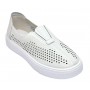 Pantofi dama casual din piele naturala cu perforatii - Ama Alb GSK7054A