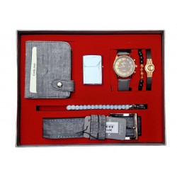 Set cadou cu ceas, porofel, curea, bratari, bricheta si matanii talisman - Carlino Kemer