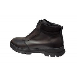 Ghete barbati casual, din piele naturala, cu fermoar, imblanite, Negru, KAIRO Ghete barbati casual, din piele naturala, cu fermoar, imblanite, Negru, KAIRO