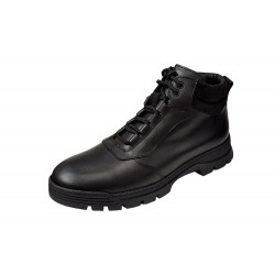 Ghete barbati casual, din piele naturala, cu fermoar, imblanite, Negru, KAIRO Ghete barbati casual, din piele naturala, cu fermoar, imblanite, Negru, KAIRO