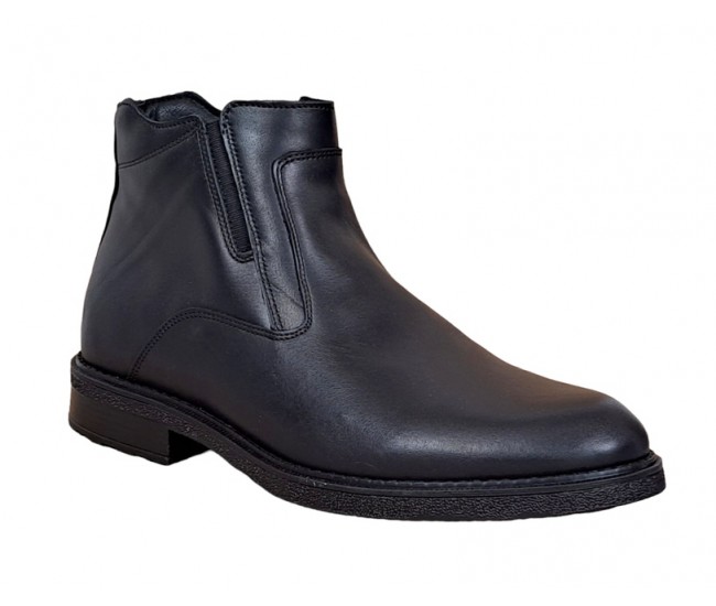 Ghete barbati casual, din piele naturala, cu fermoar, imblanite KARL