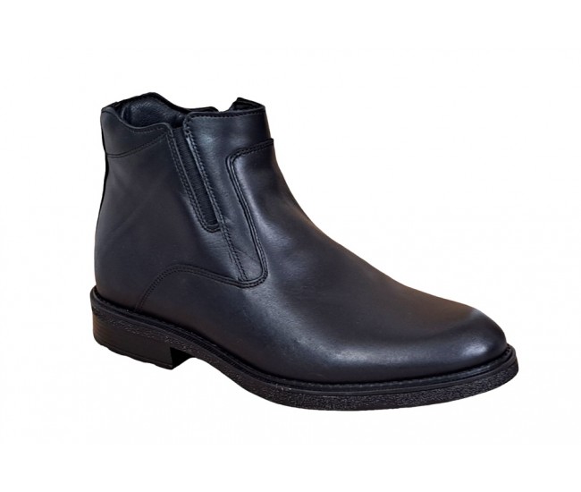 Ghete barbati casual, din piele naturala, cu fermoar, imblanite KARL