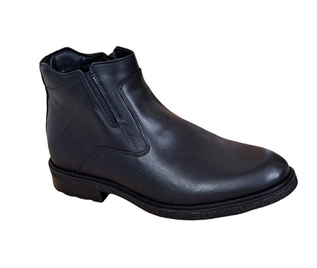 Ghete barbati casual, din piele naturala, cu fermoar, imblanite KARL