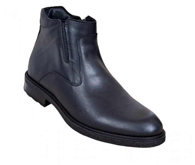 Ghete barbati casual, din piele naturala, cu fermoar, imblanite KARL