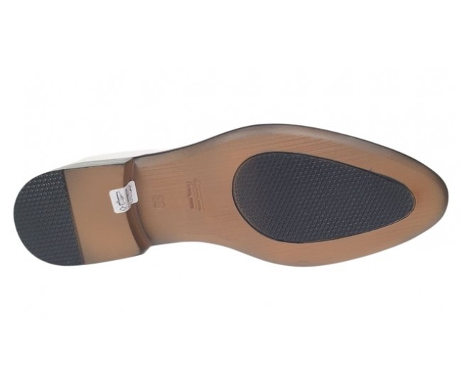 Pantofi barbati albi eleganti din piele naturala Elion - 024AN