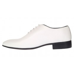 Pantofi barbati albi eleganti din piele naturala Elion - 024AN