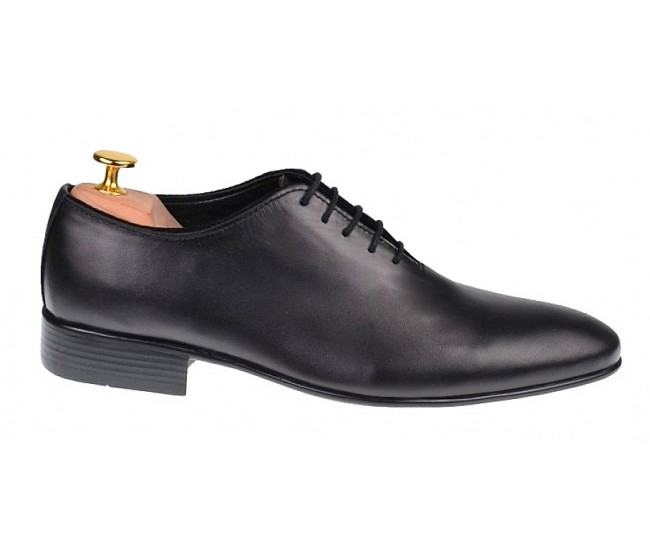 Marimea 44 Pantofi barbati office, eleganti din piele naturala negru box L024NBOX