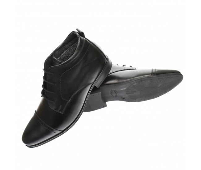 Oferta marimea 44 - Ghete barbati casual din piele naturala, negru - L2072NBOX Oferta marimea 44 - Ghete barbati casual din piele naturala, negru - L2072NBOX