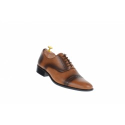 Oferta marimea 42, 43, 44 - Pantofi barbati eleganti din piele naturala maro coniac - L246MD