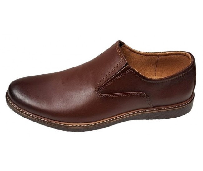 Oferta Marimea 43 Pantofi barbati casual din piele naturala maro fara siret L330ELM