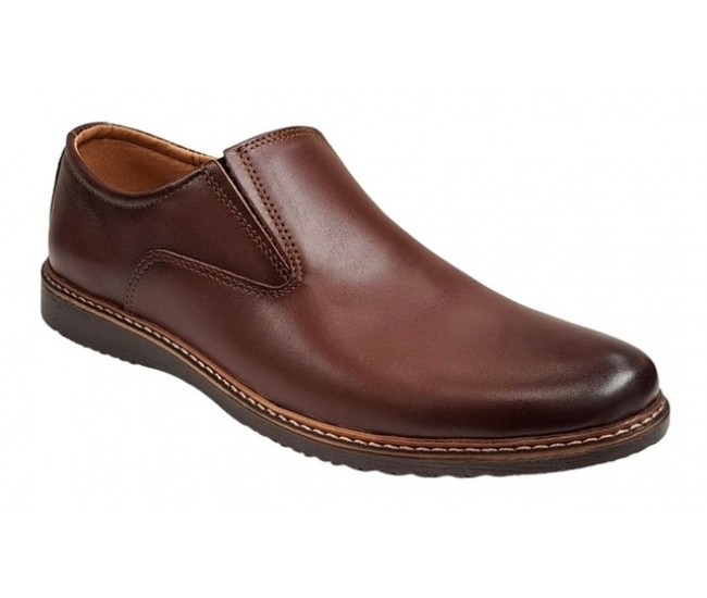 Oferta Marimea 43 Pantofi barbati casual din piele naturala maro fara siret L330ELM