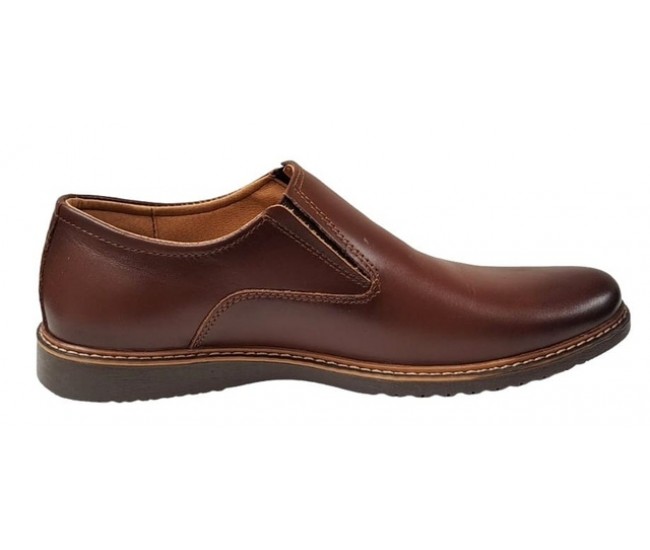Oferta Marimea 43 Pantofi barbati casual din piele naturala maro fara siret L330ELM