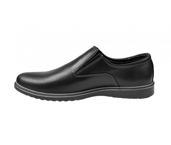 Reducere marimea 38 Pantofi barbati casual din piele naturala negru - L330ELN