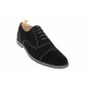OFERTA MARIMEA  43  - Pantofi negri barbati casual - eleganti din piele naturala intoarsa - L334N