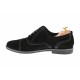 OFERTA MARIMEA  43  - Pantofi negri barbati casual - eleganti din piele naturala intoarsa - L334N