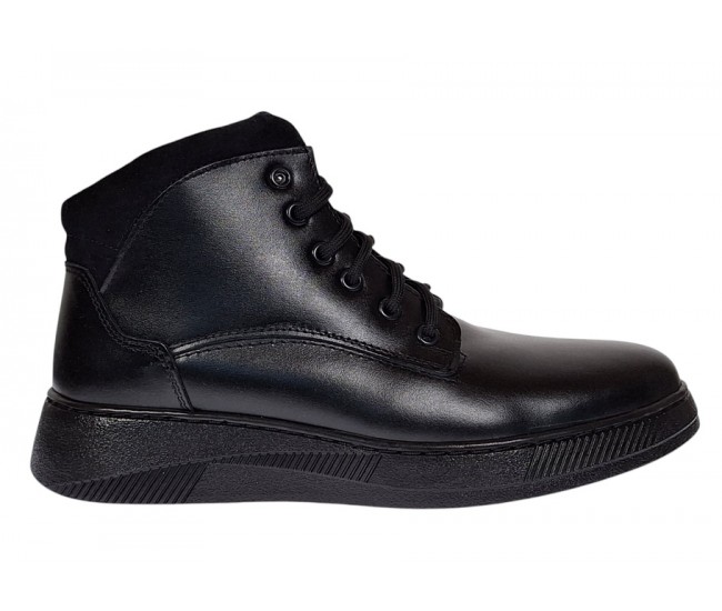 Oferta Marimea 40 Ghete barbati casual din piele naturala imblanite, cu siret L415N