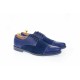 Oferta marimea 40, 42, pantofi barbati casual din piele naturala combinata, culoare albastru - L858A2