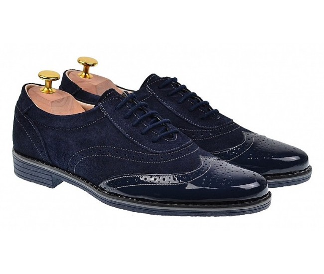 OFERTA MARIMEA 39, 42, 43 - Pantofi barbati eleganti din piele naturala, bleumarin, L870LVBLM