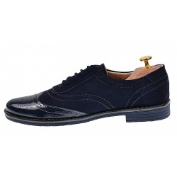 OFERTA MARIMEA 39, 42, 43 - Pantofi barbati eleganti din piele naturala, bleumarin, L870LVBLM