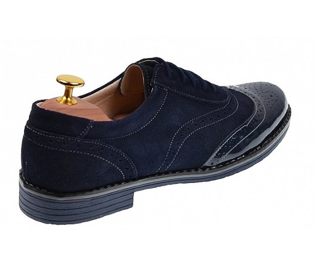 OFERTA MARIMEA 40, 41, 42 - Pantofi barbati eleganti din piele naturala, bleumarin, L870LVBLM