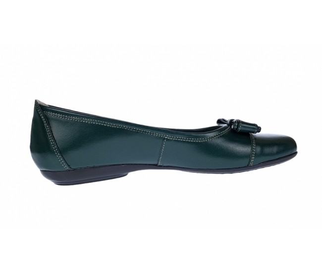 Oferta marimea 39 - Balerini dama casual din piele naturala, Verde - LARENAVERDE