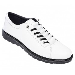 Oferta marimea 41 Pantofi barbati casual sport din piele naturala Marko Alb LASEA