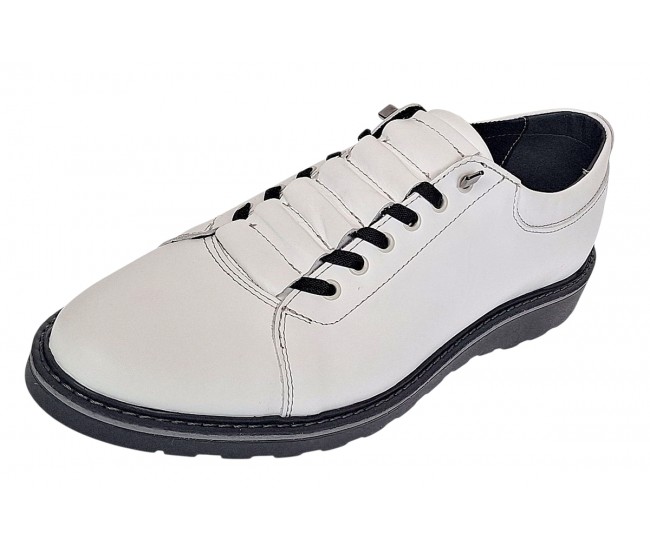 Oferta marimea 41 Pantofi barbati casual sport din piele naturala Marko Alb LASEA