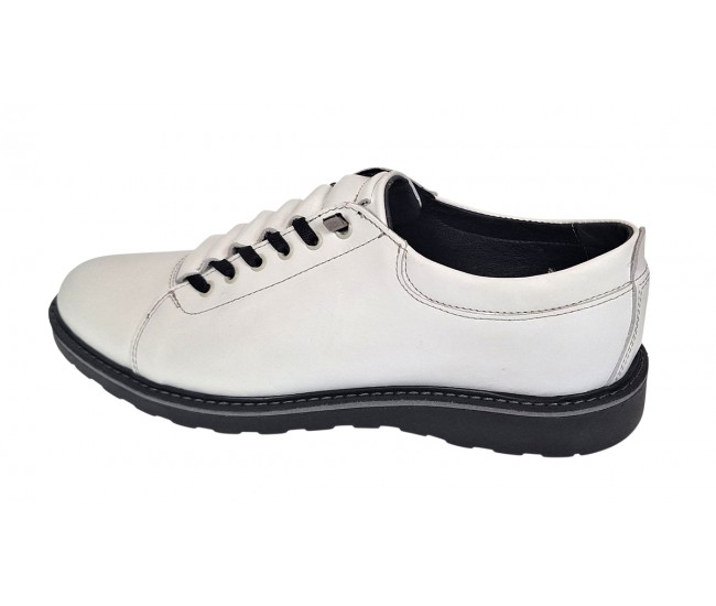 Oferta marimea 41 Pantofi barbati casual sport din piele naturala Marko Alb LASEA