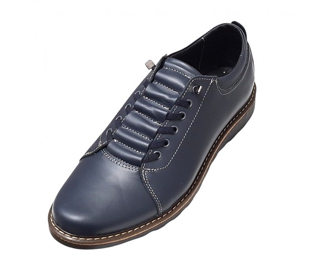 Marimea 40 Pantofi barbati Casual Sport din piele naturala Bleumarin LASEBL