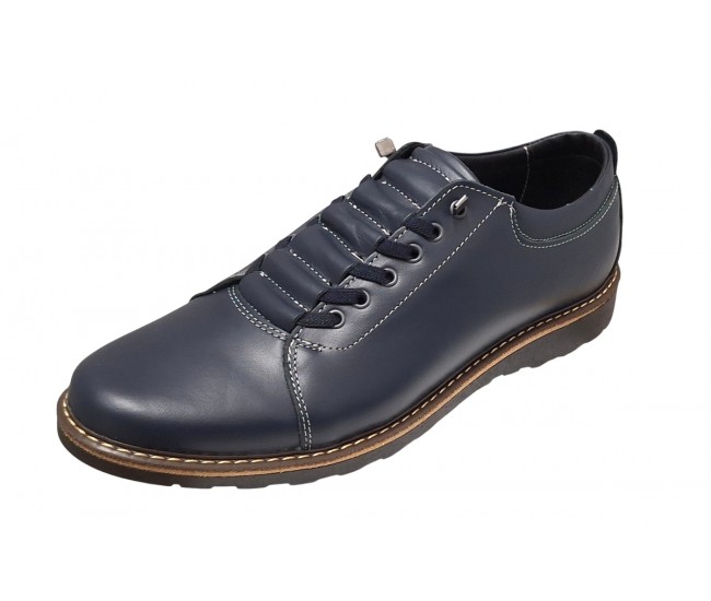 Marimea 40 Pantofi barbati Casual Sport din piele naturala Bleumarin LASEBL
