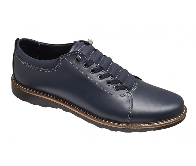 Marimea 40 Pantofi barbati Casual Sport din piele naturala Bleumarin LASEBL